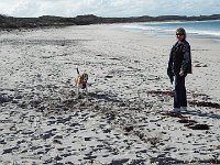 DSCF2867  Bobby and Sam enjoying a walk at Cosy Corner Beach, Torbay