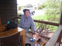 P5200554  Bobby and Rauleigh at Mrs Jones Cafe, Denmark.