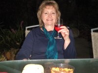 P5220666  Sam enjoys a drink on the patio at Bear's Den, Denmark.