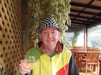 P5230683  Rauleigh enjoys a glass of "He Said She Said" at The Lake House, Denmark.