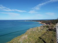 DSCF6169  View of Point Roadknight, to the southwest of the town centre of Anglesea, as seen from a lookout above the Great Ocean Road.