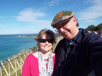DSCF6176  Sam and Rauleigh at a lookout just west of Anglesea.