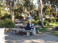 DSCF6196  Sam could stay here all day, enjoying a picnic lunch at Lorne.