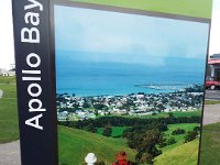 DSCF6281  Visitor signage (looks real) in Apollo Bay Town Centre.