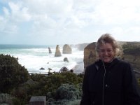 DSCF6423  Bad hair day for Sam at the Twelve Apostles Marine National Park, Princetown, Victoria. Gailforce winds made photo taking very difficult!
