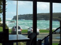 DSCF6429  Our view inside the 12 Rocks Beach Bar in Port Campbell.