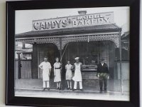 DSCF6522  Old photo inside the Cobb's Bakery, Port Fairy Town Centre.