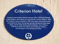DSCF6657  Information about The Criterion Hotel, erected in Robe Town Centre, South Australia.