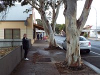 DSCF6675  Sam takes a "chilly" walk around Robe Town Centre, South Australia.