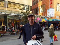 DSCF7196  Rauleigh with his new purchase from Adelaide Hatters, Rundle Mall, Adelaide.