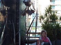 DSCF7203  Sam relaxing at the Rooftop Garden at the Majestic Roof Garden Hotel, Adelaide.