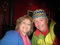 P5060203  Another "selfie" Sam and Rauleigh enjoying dinner at the Lemongrass Thai Cuisine Restaurant, Port Fairy.